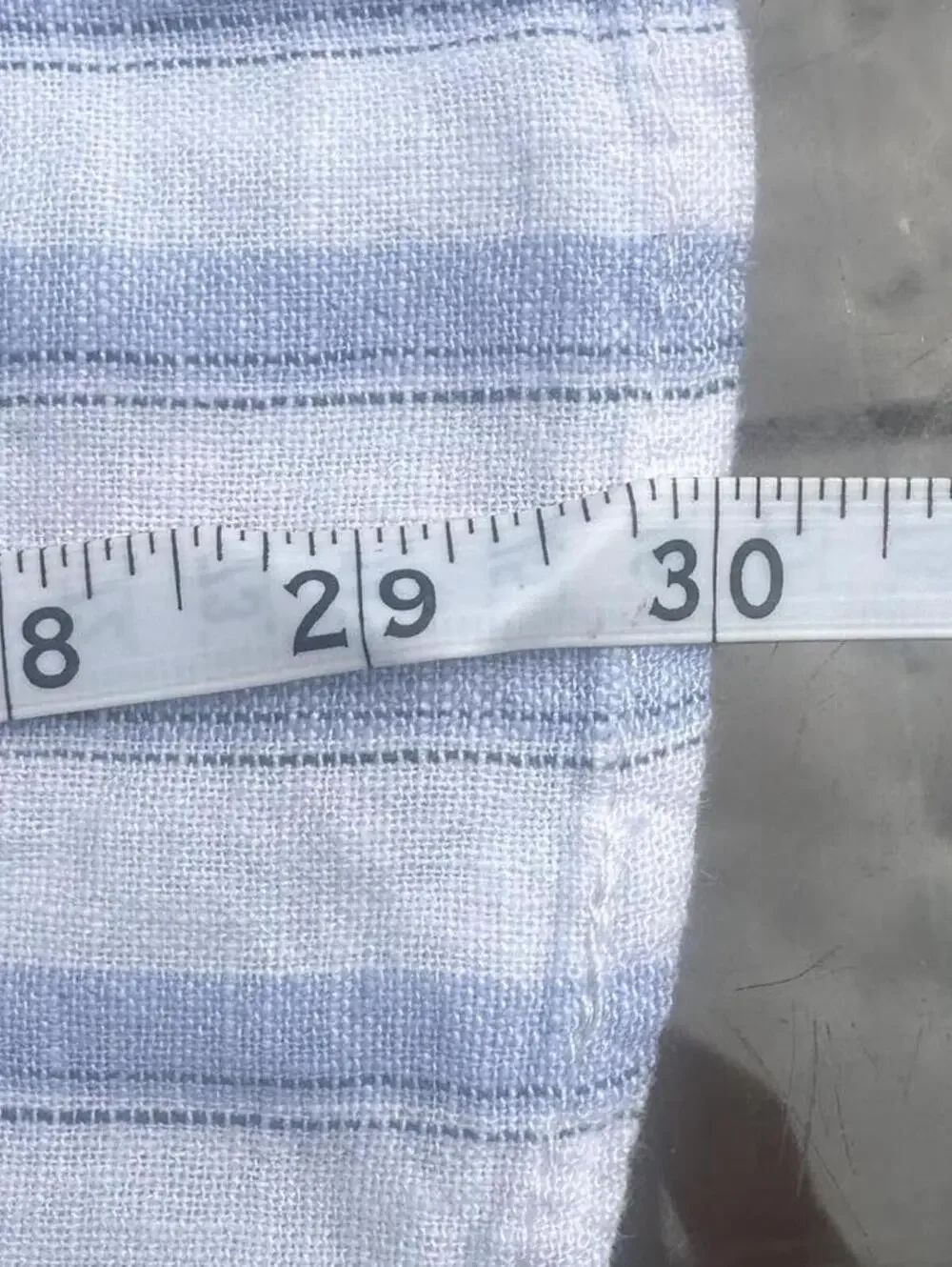 Nicole Miller New York Light Blue Linen Blend Striped Button-Up Blouse- Size 1X - Picture 8 of 9
